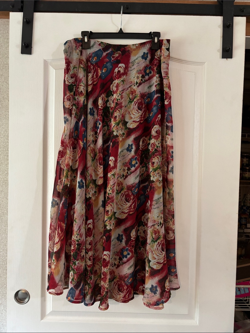 Coldwater Creek Red Floral skirt
